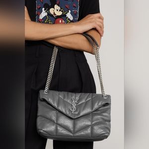 NWT Yves Saint Laurent YSL Loulou Puffer Chevron Storm Leather